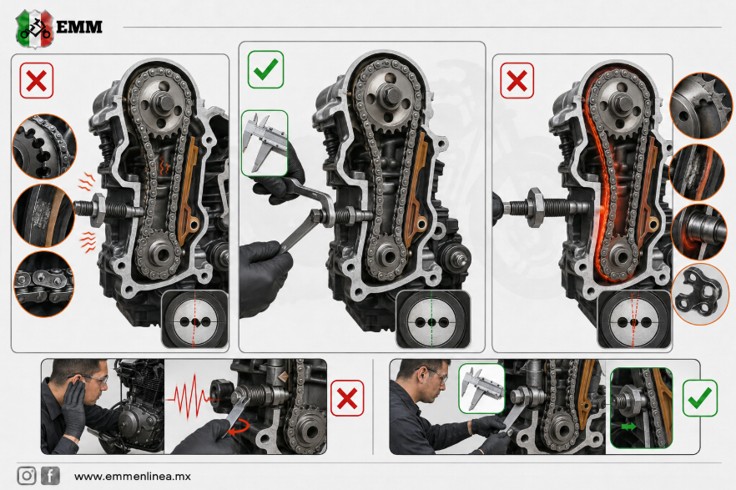 Cambiar el tensor de distribución de una moto