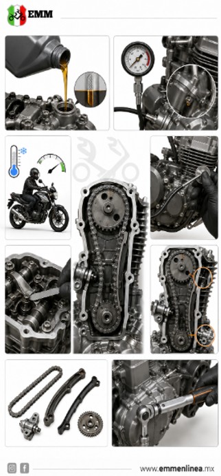 Cambiar el tensor de distribución de una moto